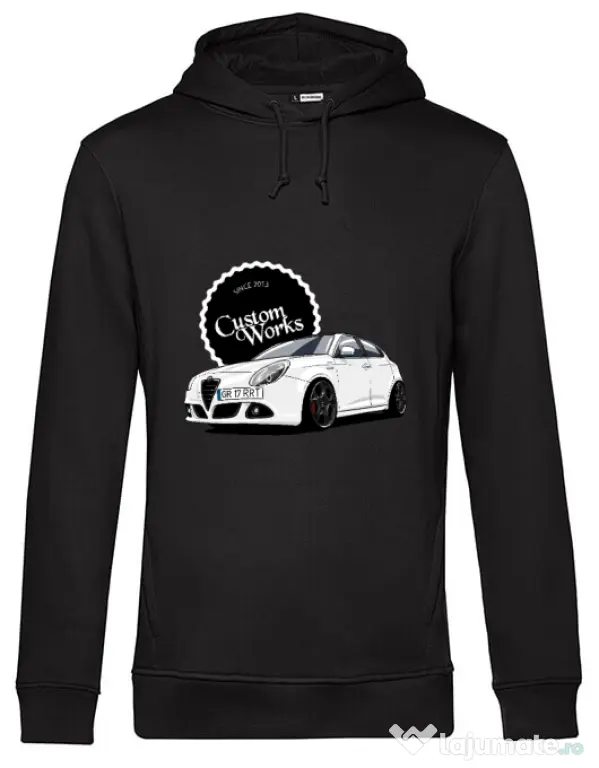 Hanorac barbat cu gluga Alfa Romeo Giulieta Negru
