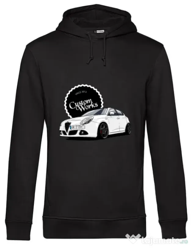 Hanorac barbat cu gluga Alfa Romeo Giulieta Negru