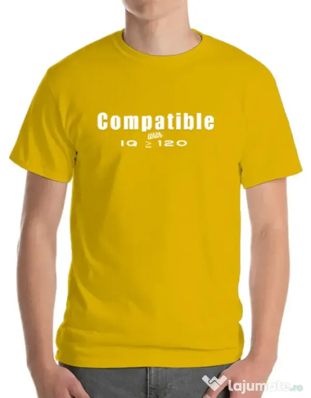 Tricou personalizat barbat Tricouri cu mesaje | IQ 120 | CreativeSheep Galben