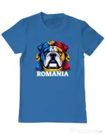 Tricou personalizat barbat BULLDOG ROMANIA Albastru azuriu