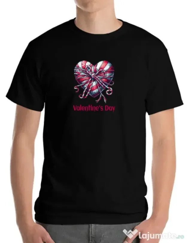 Tricou personalizat barbat Valentine\'s Day 2025 Negru