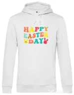 Hanorac barbat cu gluga HAPPY EASTER DAY Alb