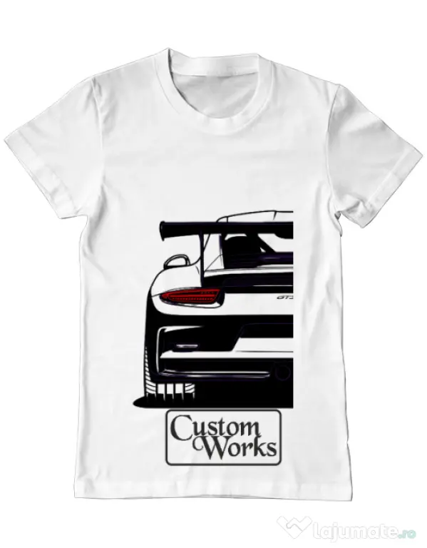 Tricou personalizat barbat oversize gt3rs Alb