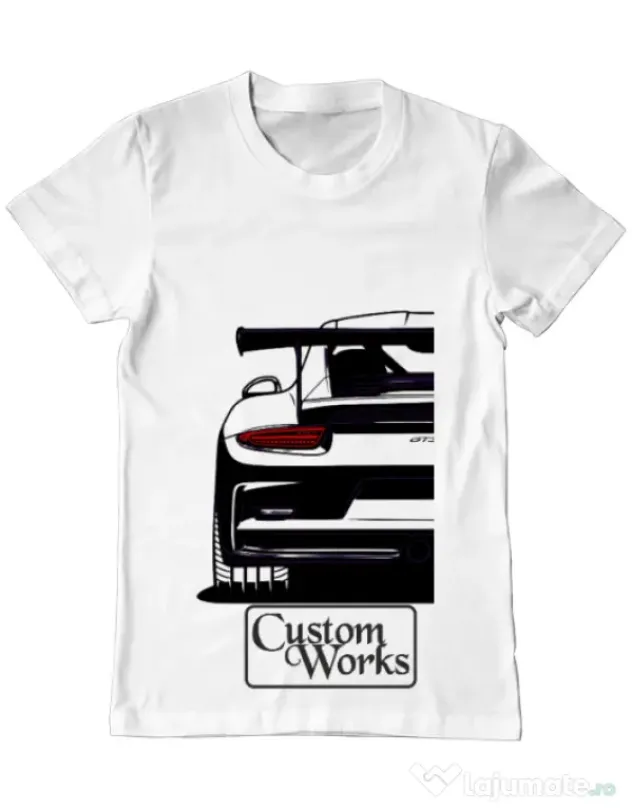 Tricou personalizat barbat oversize gt3rs Alb