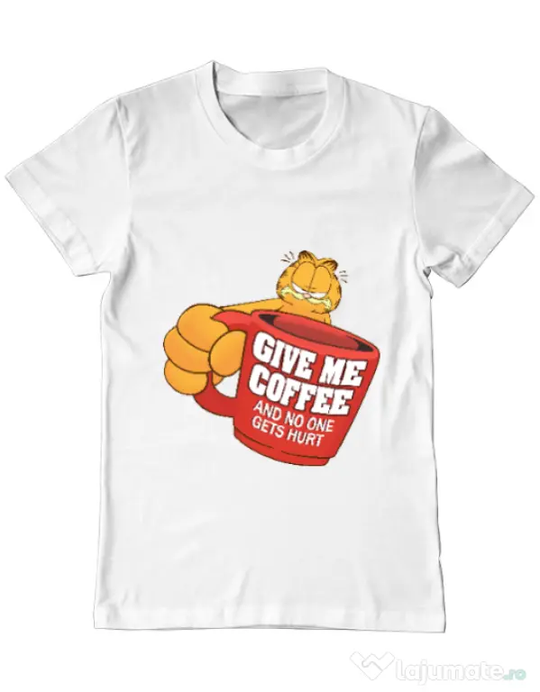 Tricou ADLER barbat Give me coffee Alb