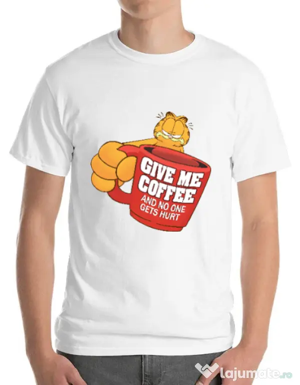 Tricou ADLER barbat Give me coffee Alb