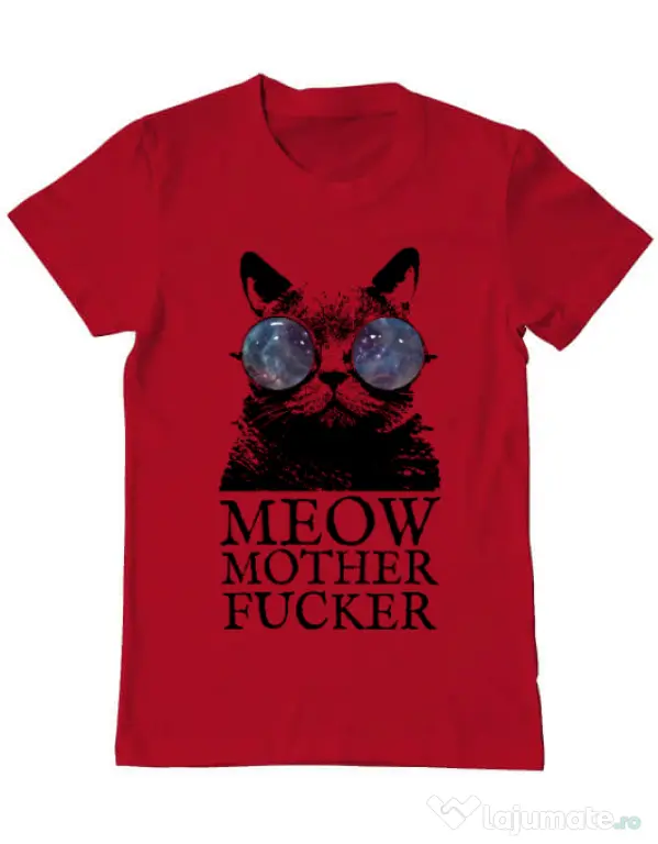 Tricou ADLER barbat Meow motherfucker Rosu