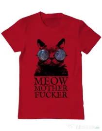 Tricou ADLER barbat Meow motherfucker Rosu