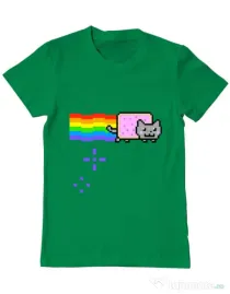 Tricou ADLER barbat Nyan cat Verde mediu
