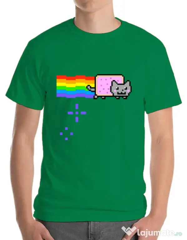 Tricou ADLER barbat Nyan cat Verde mediu