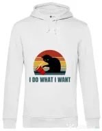 Hoodie barbat cu gluga I do what i want Alb