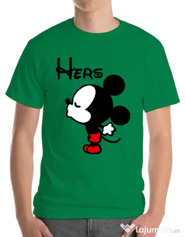 Tricou ADLER barbat Hers Mickey Verde mediu