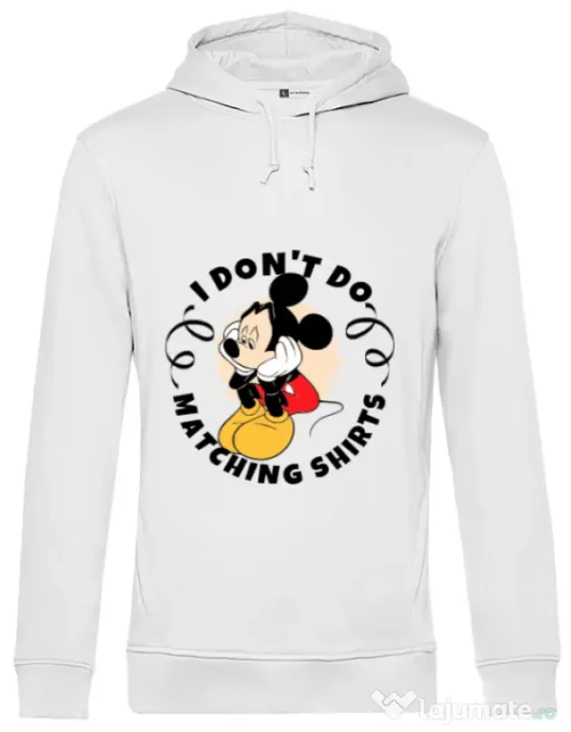 Hoodie barbat cu gluga Matching shirts Alb