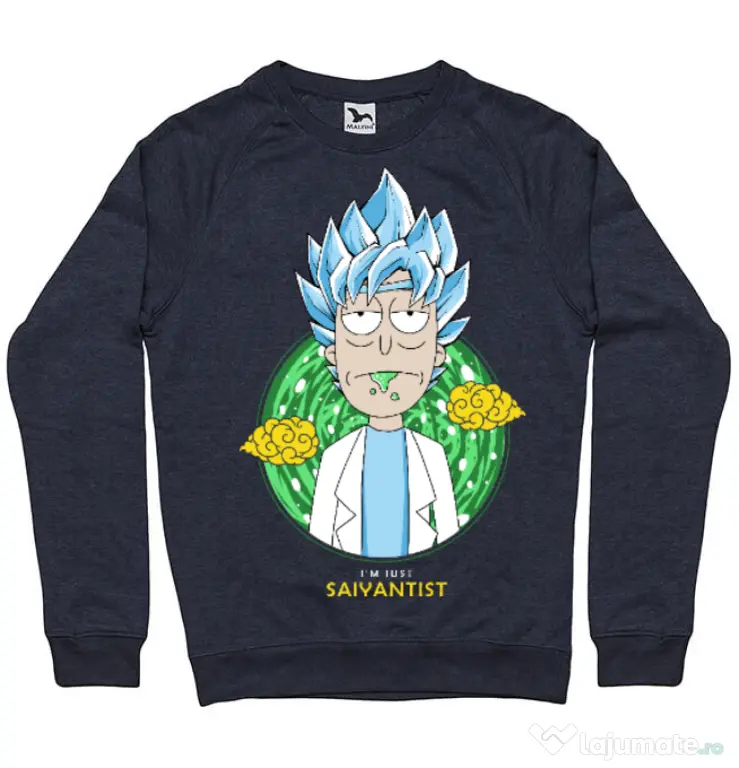Bluza ADLER barbat I'm just saiyantist Denim inchis