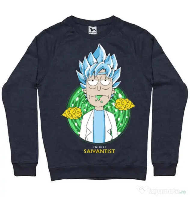 Bluza ADLER barbat I'm just saiyantist Denim inchis