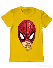Tricou ADLER barbat Spiderman pizza Galben
