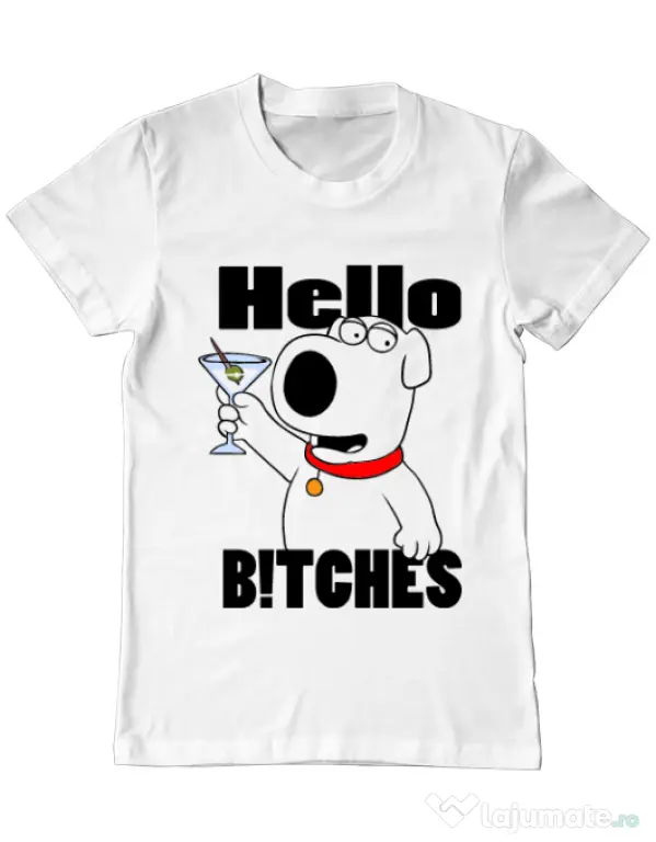 Tricou ADLER barbat Hello bitches Alb