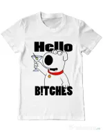 Tricou ADLER barbat Hello bitches Alb