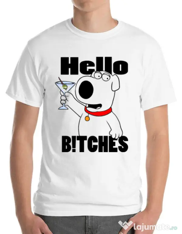 Tricou ADLER barbat Hello bitches Alb