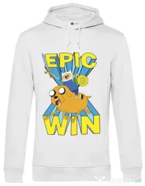 Hoodie barbat cu gluga Epic win Alb