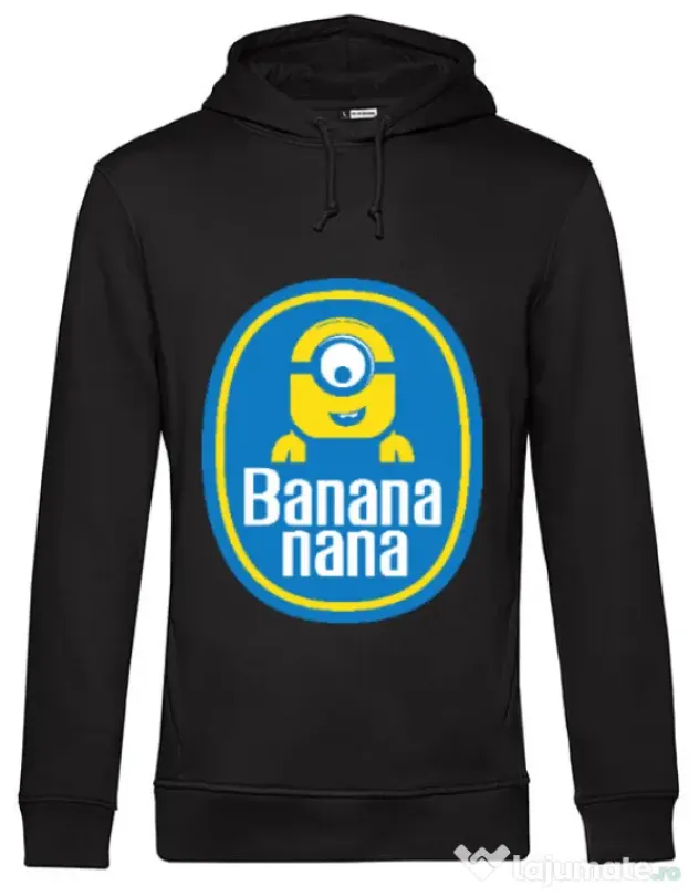 Hoodie barbat cu gluga Bananana Negru