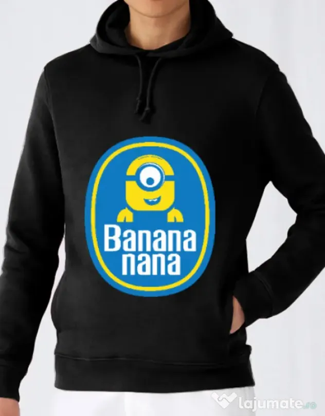 Hoodie barbat cu gluga Bananana Negru