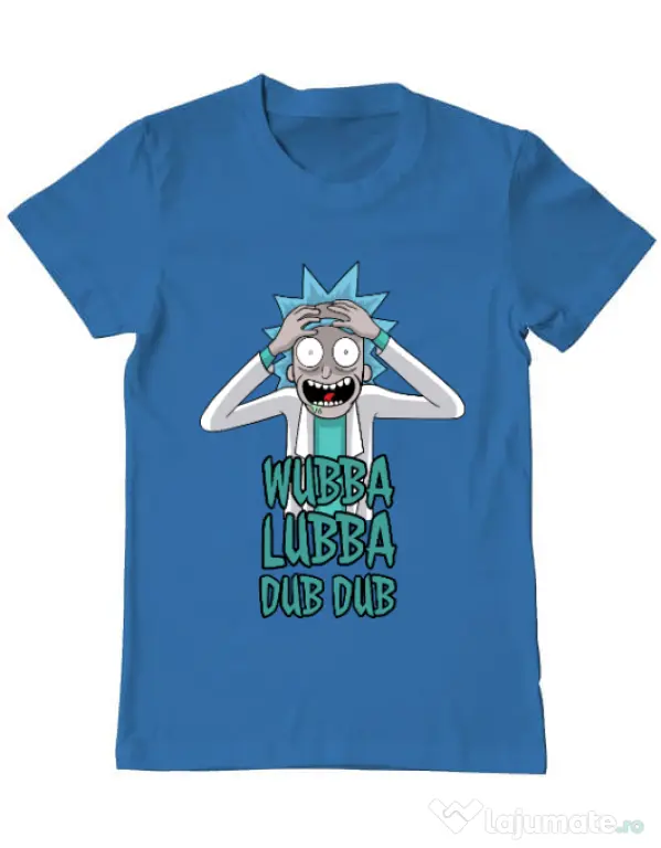 Tricou ADLER barbat Wubba Lubba Dub Dub Albastru azuriu