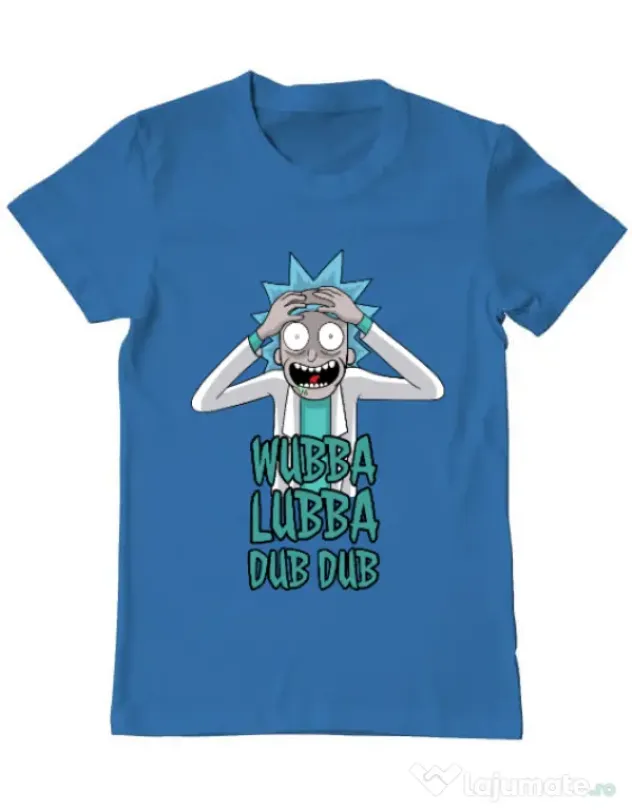 Tricou ADLER barbat Wubba Lubba Dub Dub Albastru azuriu