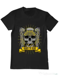 Tricou ADLER barbat Born to ride Negru