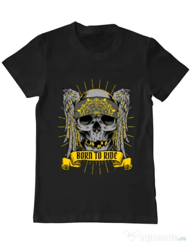 Tricou ADLER barbat Born to ride Negru
