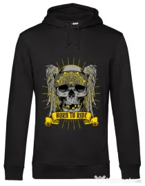 Hoodie barbat cu gluga Born to ride Negru