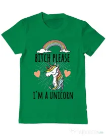 Tricou ADLER barbat Bitch Please Verde mediu