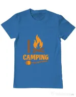 Tricou ADLER barbat I love Camping Albastru azuriu