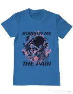 Tricou ADLER barbat Borrow me the pain Albastru azuriu