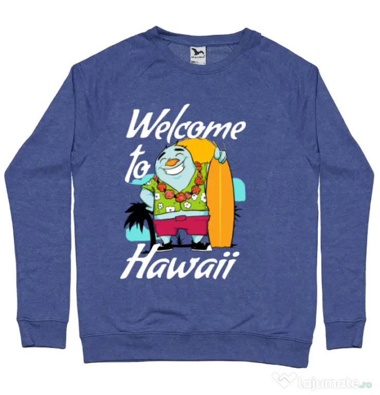 Bluza ADLER barbat Welcome to Hawaii Albastru melanj