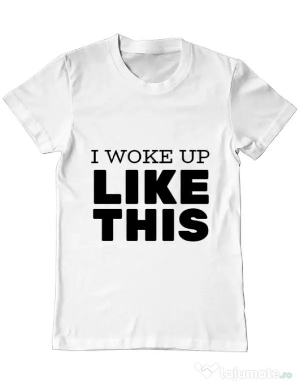 Tricou ADLER barbat I woke up like this Alb