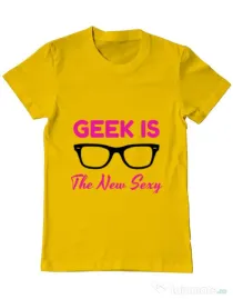 Tricou ADLER barbat Geek is the new sexy Galben