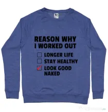 Bluza ADLER barbat Reason why I work out Albastru melanj