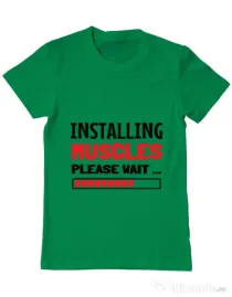 Tricou ADLER barbat Installing Muscles Verde mediu