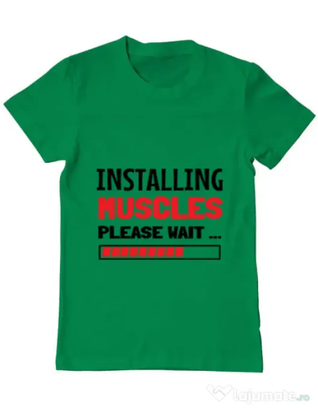 Tricou ADLER barbat Installing Muscles Verde mediu