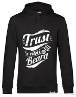 Hoodie barbat cu gluga Trust me, I have a beard Negru