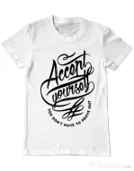 Tricou ADLER barbat Accept Yourself Alb