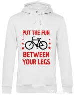 Hoodie barbat cu gluga Put the fun Between your legs Alb