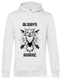 Hoodie barbat cu gluga Always awake Alb
