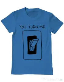 Tricou ADLER barbat You turn me on Albastru azuriu