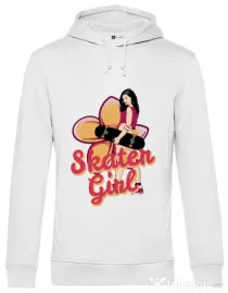 Hoodie barbat cu gluga Skater Girl Alb