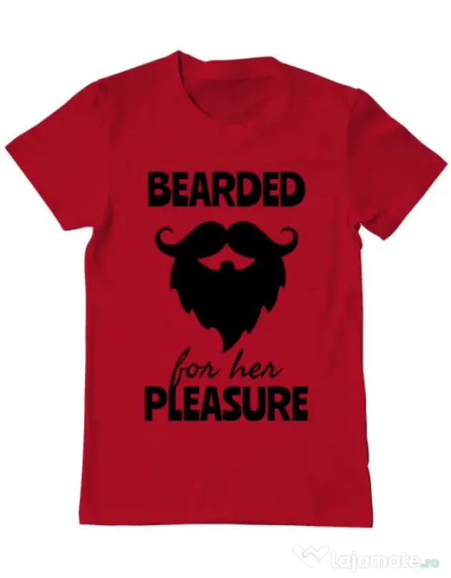 Tricou ADLER barbat Bearded for her pleasure Rosu