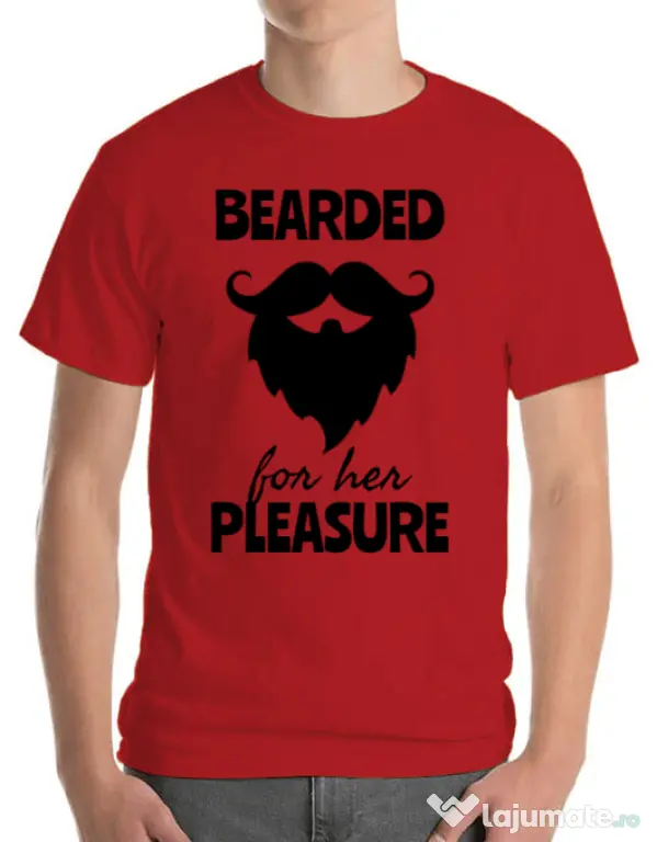 Tricou ADLER barbat Bearded for her pleasure Rosu