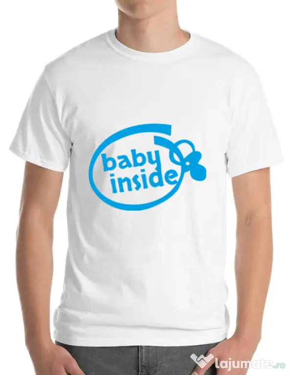 Tricou ADLER barbat Baby inside Alb