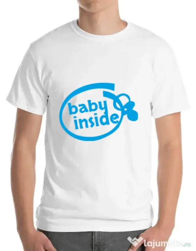 Tricou ADLER barbat Baby inside Alb